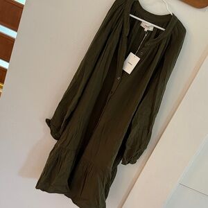 Xirena Olive Green Button-Down Dress